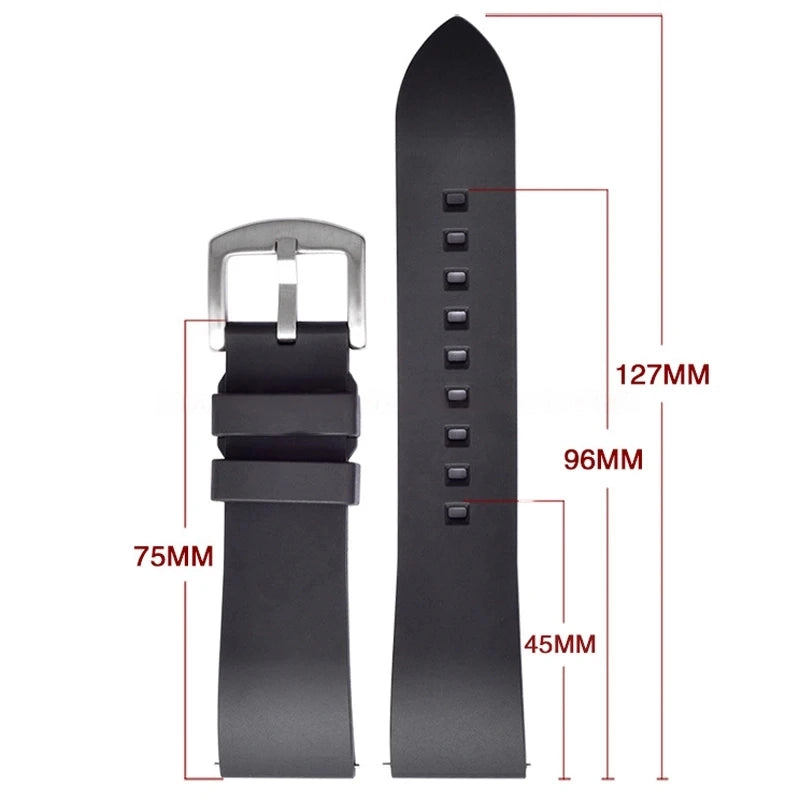 Λουράκι Σιλικόνης Καφέ Πολύ Μαλακό Απλό 22mm Χιλιοστά με Χρυσό Κούμπωμα Quick Release