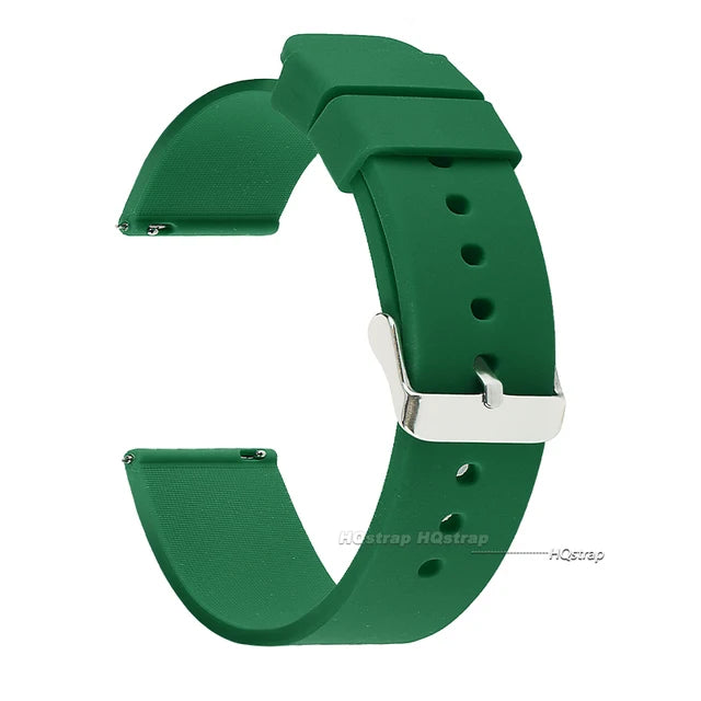 Λουράκι Σιλικόνης Πράσινο Πολύ Μαλακό Ουδέτερου Σχεδίου 18mm Χιλιοστά Quick Release