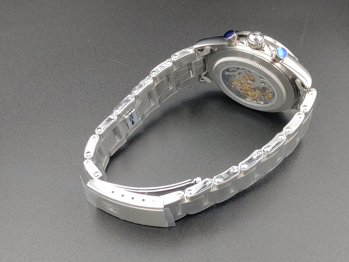 Alpha α 1993 Μηχανικό Ασημί Χρονόμετρο με Μεταλλικό Μπρασελέ και Ασημί Καντράν