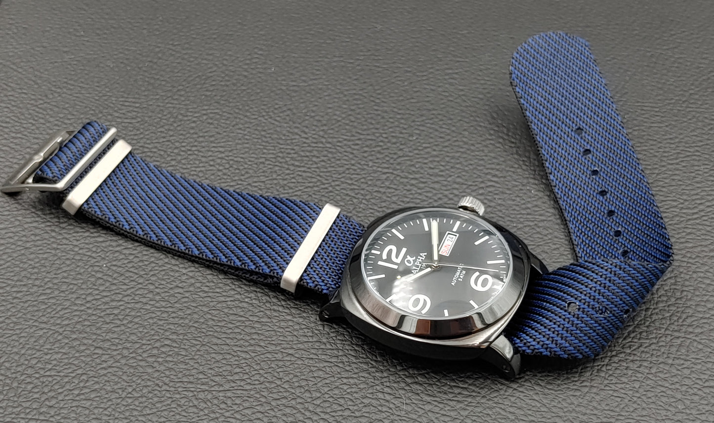 Alpha α 1993 Αυτόματο Μαύρο Αυτόματο Με Οκτώ Λουράκια και Μαύρο Καντράν με Ημερομηνία και Ημέρα