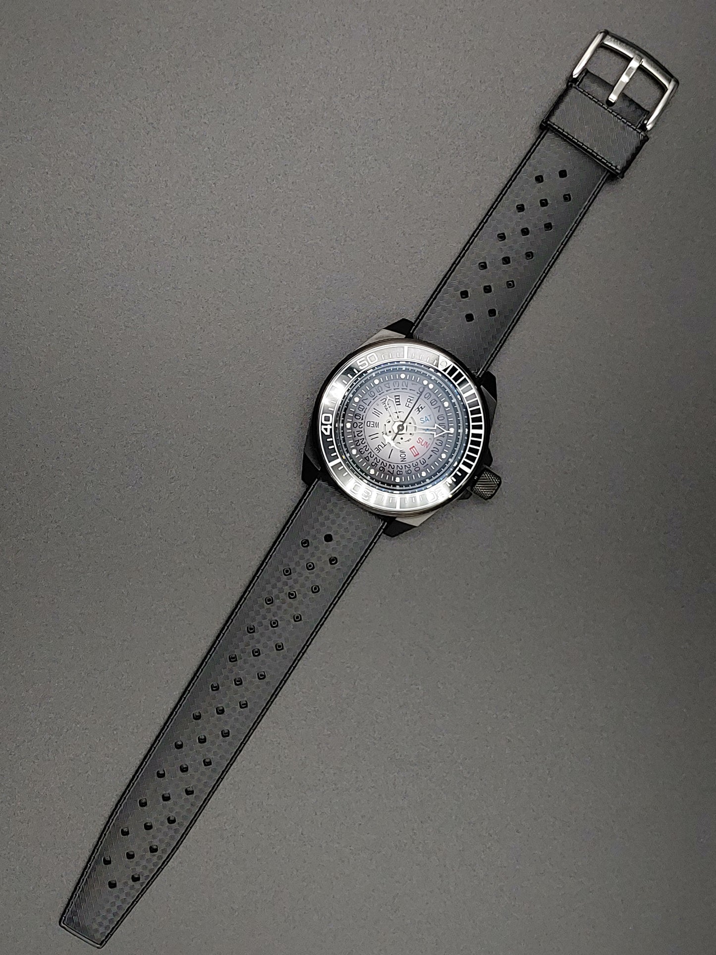 Aion Αιων Reimagined Line Samurai DIver 200M Μαυρο Λευκο Ημερα Ημερομηνια 1/1