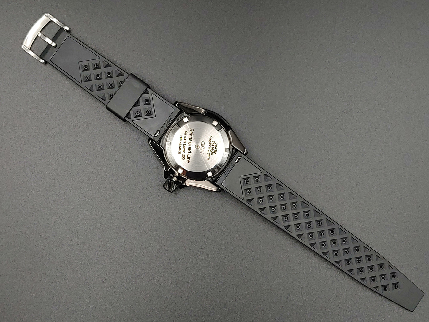 Aion Αιων Reimagined Line Samurai DIver 200M Μαυρο Γαλαζιο Ημερα Ημερομηνια 1/1