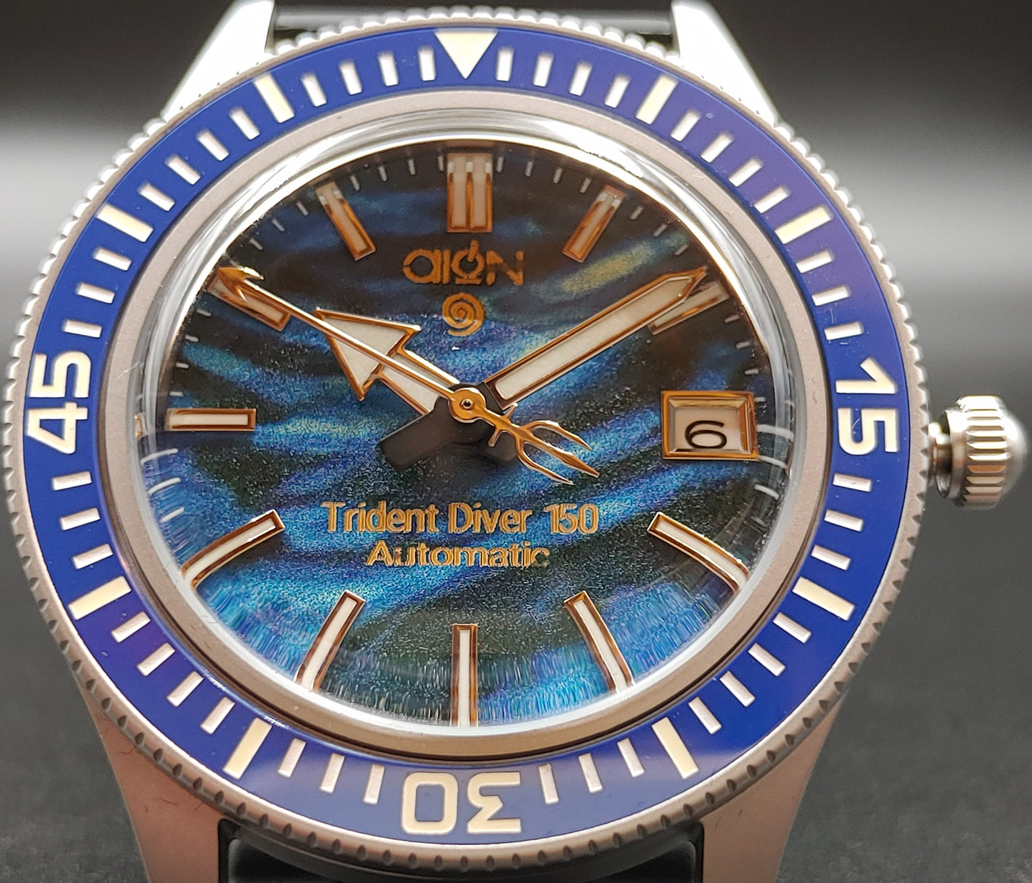 Aion Αιων Trident Diver 150 Μπλε Γαλαζιο Λευκο Ημερομηνια 150Μ 15 ΑΤΜ