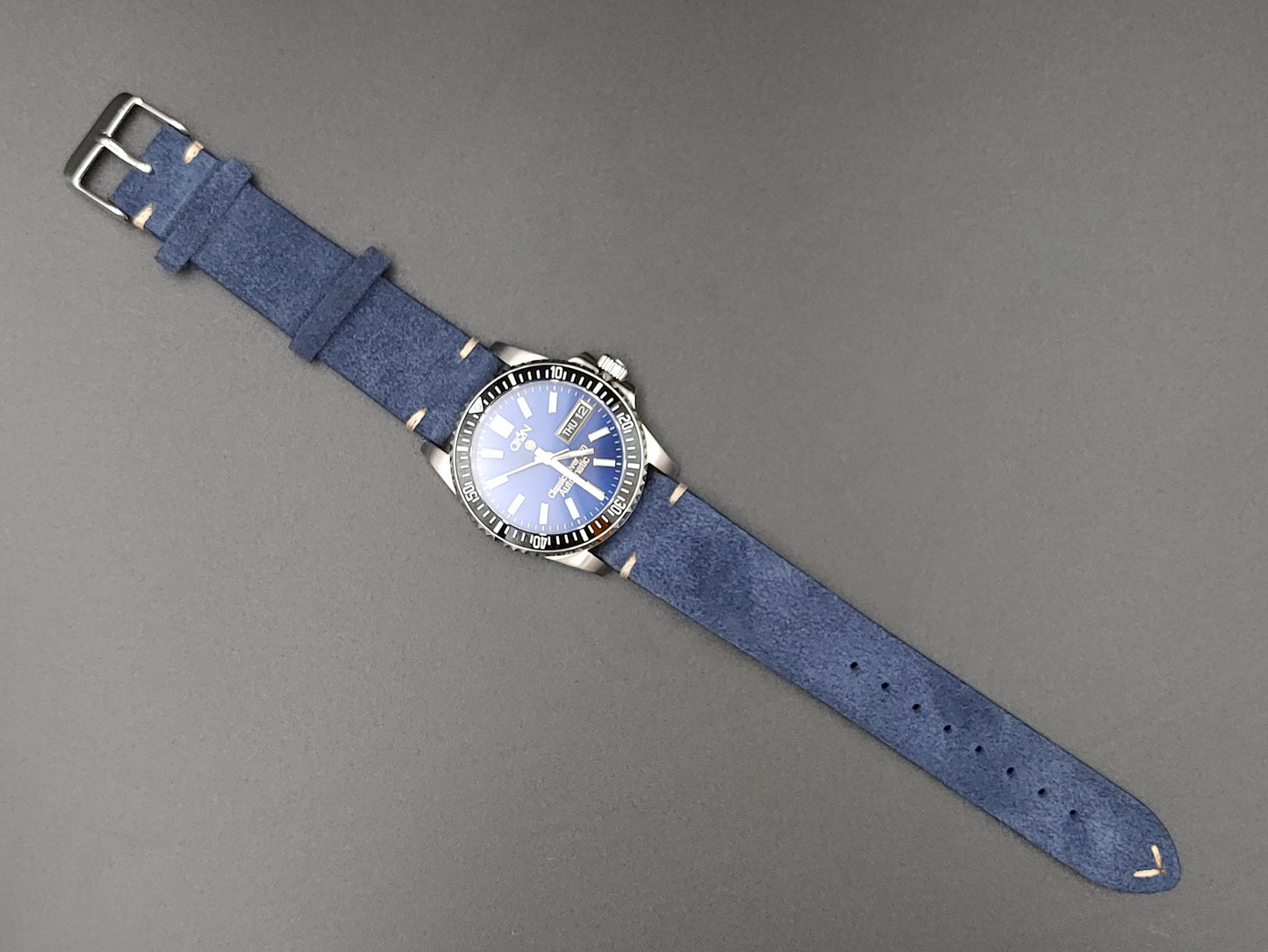 Aion Αιων Classic Diver Κυανο Μαυρο 150M 15 ATM 36mm Reimagined Line Γαλαζιο Ημερα Ημερομηνια