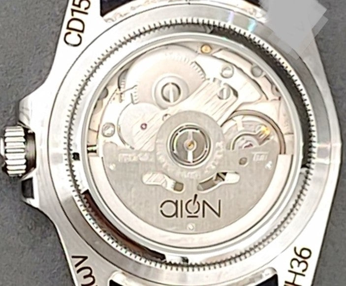 Aion Αιων Classic Diver Μαυρο 150M 15 ATM 36mm Reimagined Line Γαλαζιο Ημερα Ημερομηνια