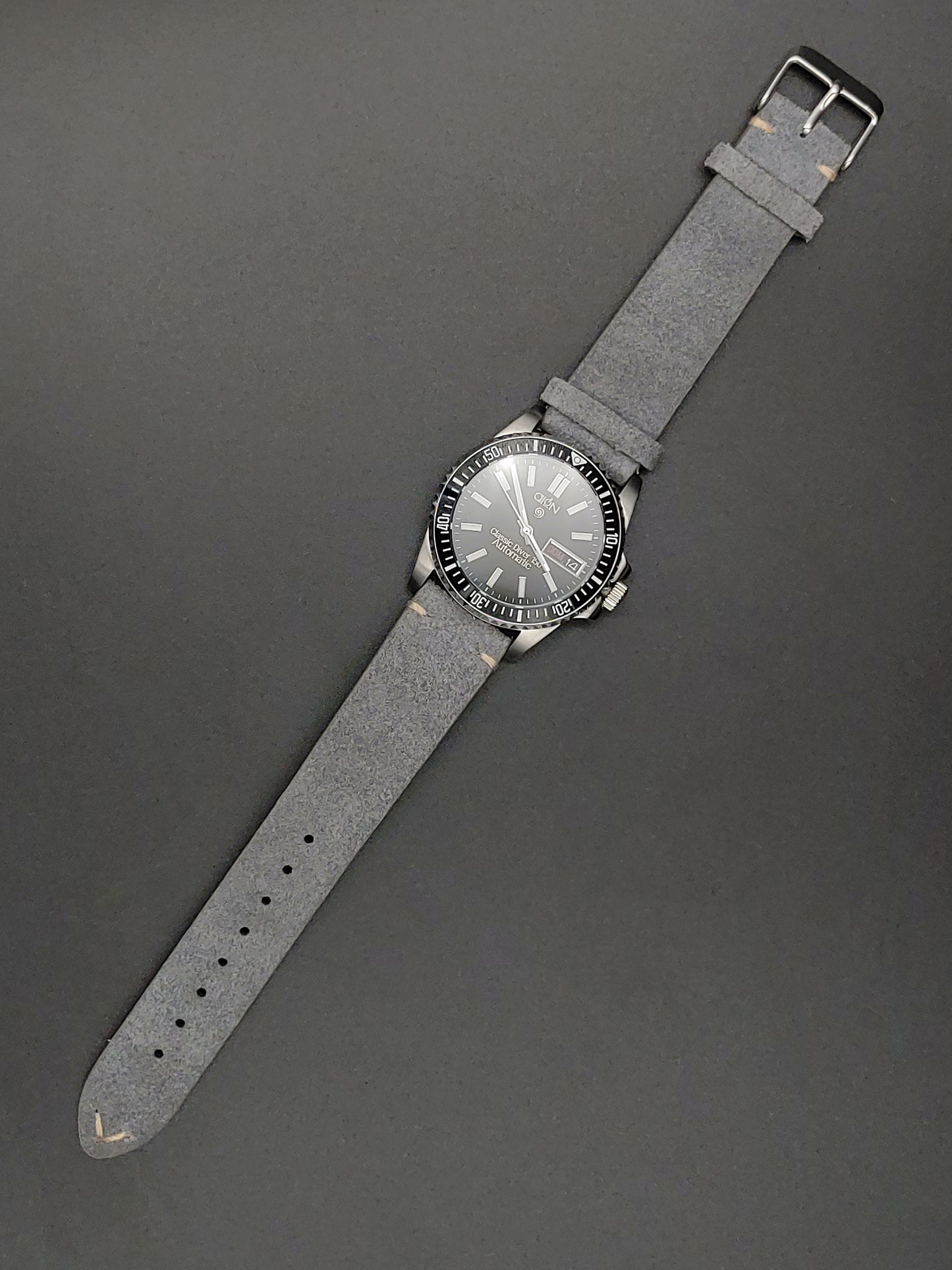 Aion Αιων Classic Diver Μαυρο 150M 15 ATM 36mm Reimagined Line Γαλαζιο Ημερα Ημερομηνια