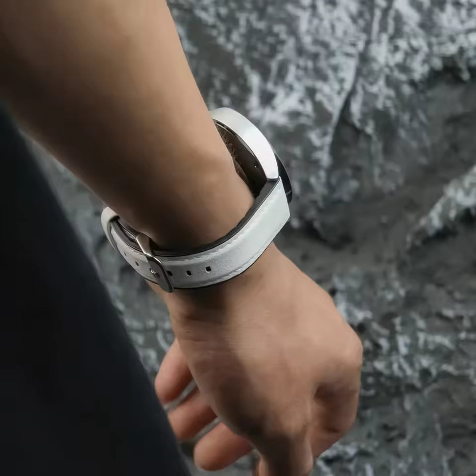 Καφέ του Ροδιού Ανοιχτό Δερμάτινο Λουράκι Σιλικόνης Με Ασημί Κούμπωμα Σε 22MM Quick Release