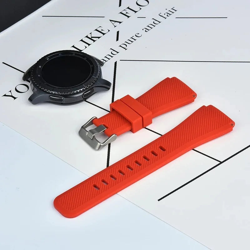 Πορτοκαλι Λουρακι Σιλικονης 22mm Samsung & Huawei Smart Watch