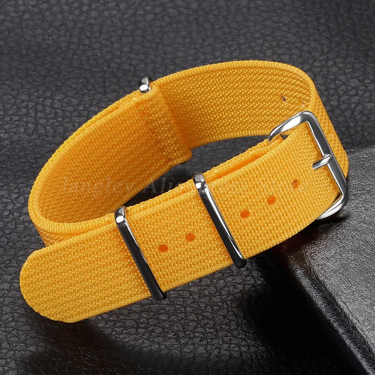 20mm χιλιοστά αναπνεύσιμο υψηλής ποιότητας Λουράκι ΝΑΤΟ σε Κίτρινο χρώμα με Λεπτό Κούμπωμα