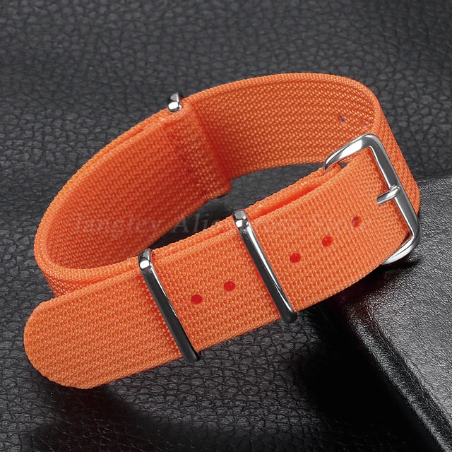 20mm χιλιοστά αναπνεύσιμο υψηλής ποιότητας Λουράκι ΝΑΤΟ σε Πορτοκαλί χρώμα με Λεπτό Κούμπωμα