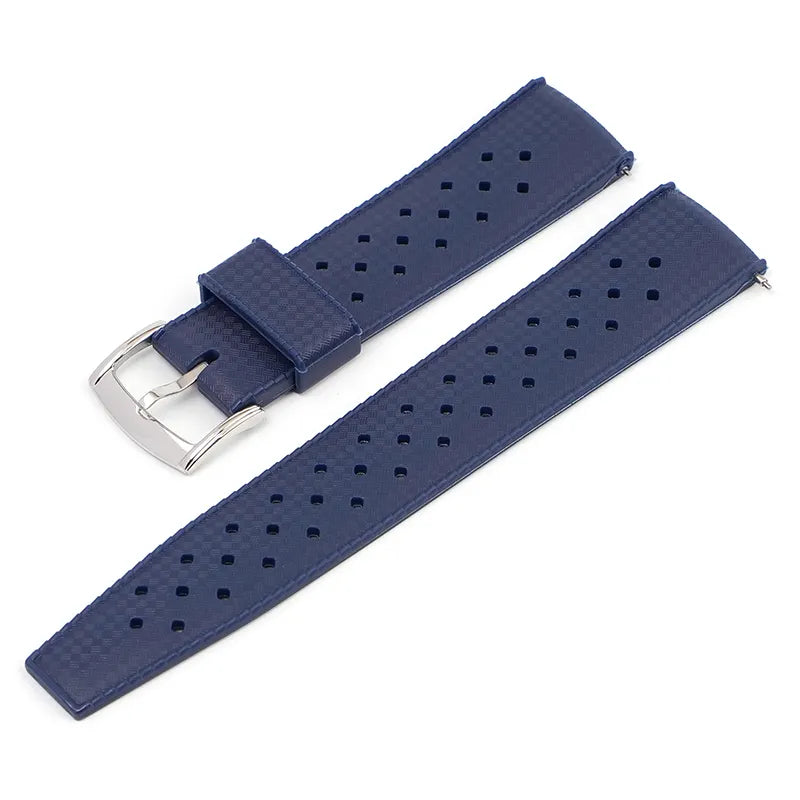 Μπλέ λουράκι σιλικόνης 20mm χιλιοστών Diver αδιάβροχο τροπικό στυλ Quick Release Durable Long Life