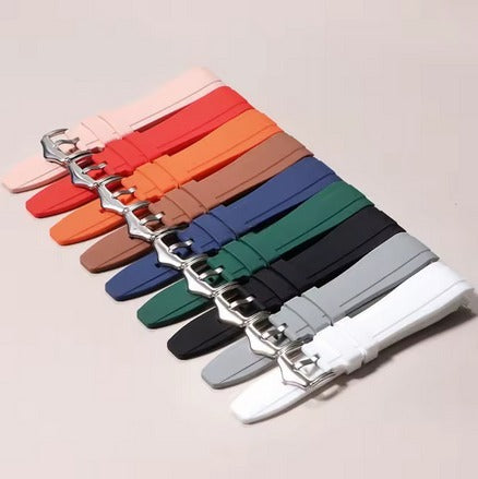 Μπλέ Λουράκι Σιλικόνης πολύ μαλακό Μονής Ράβρωσης Πλήρης Εφαρμογής και για Omega Moonswatch 20mm