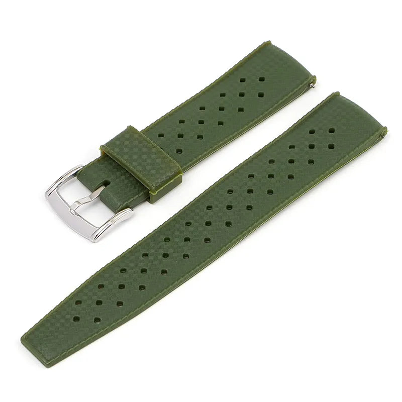 Πράσινο λουράκι σιλικόνης 22mm χιλιοστών Diver αδιάβροχο τροπικό στυλ Quick Release Durable Long Life