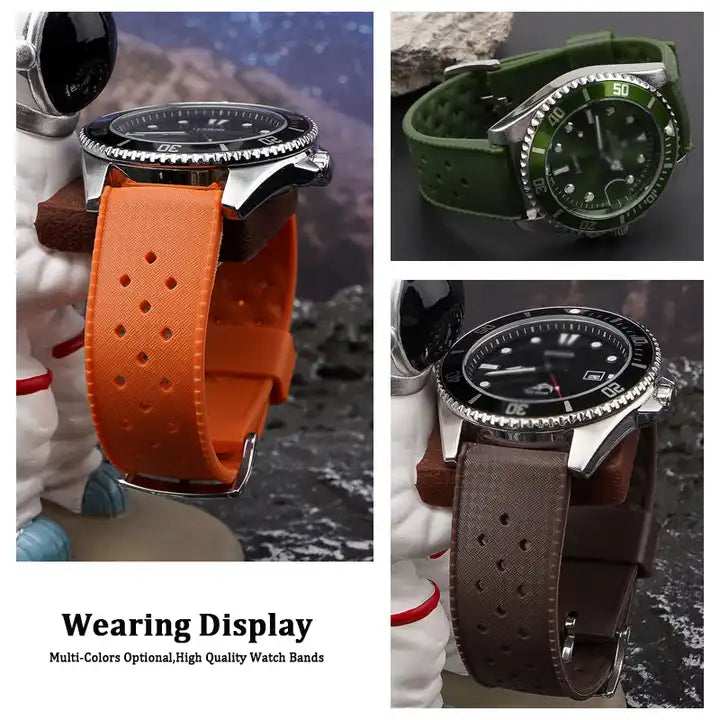 Γκρί λουράκι σιλικόνης 22mm χιλιοστών Diver αδιάβροχο τροπικό στυλ Quick Release Durable Long Life