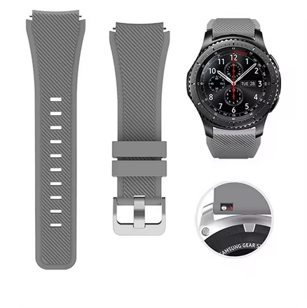 Γκρι Λουρακι Σιλικονης 20mm Samsung & Huawei Smart Watch