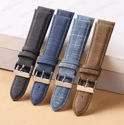 Μαύρο λουράκι βινυλίου Retro Denim 22mm
