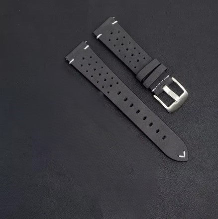 Γκρι Μαλακο Δερματινο Λουρακι Με τρυπες 20mm Τυπου Rally Quick Release