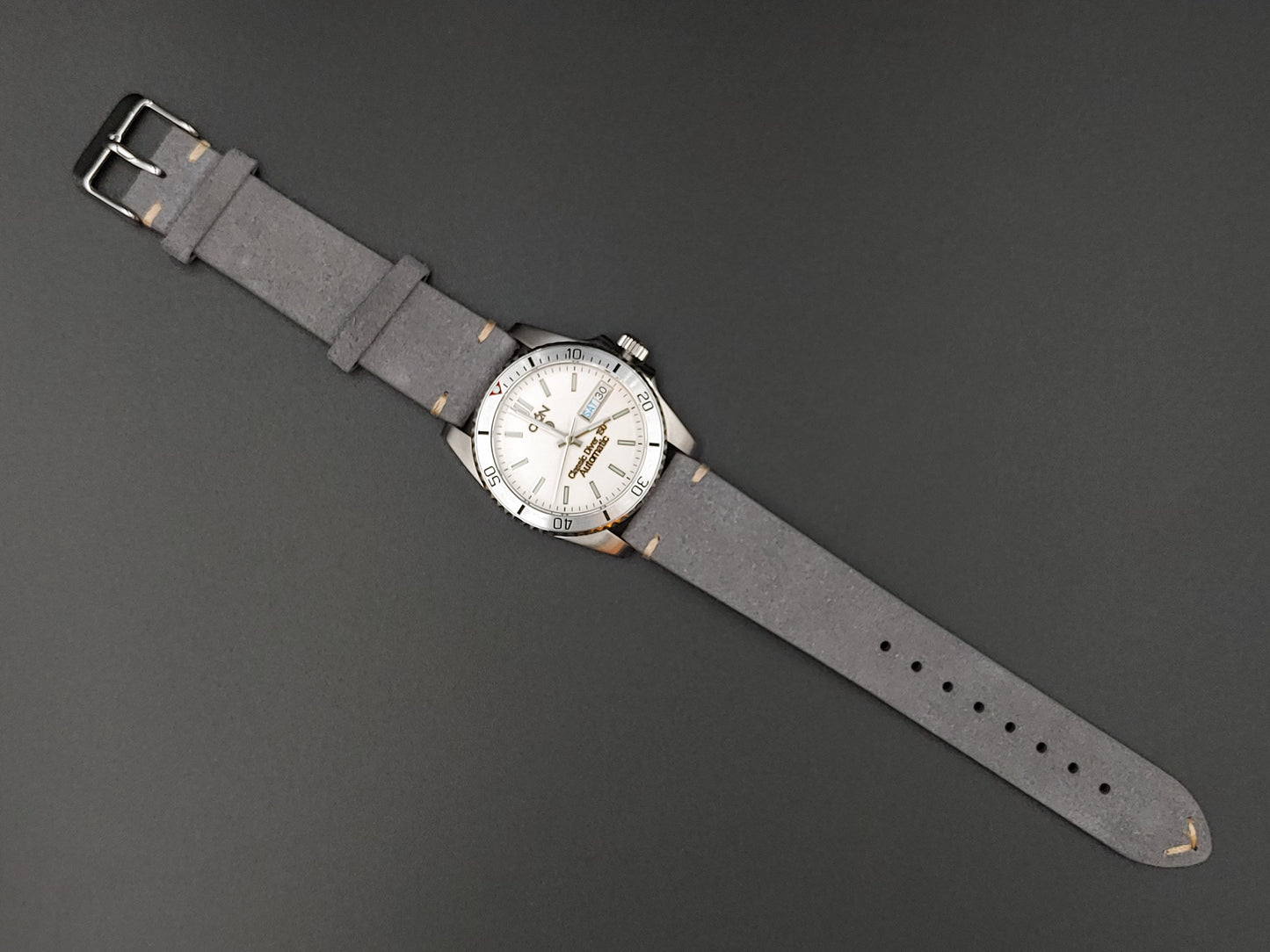 Aion Αιων Classic Diver Ασημι 150M 15 ATM 36mm Reimagined Line Γαλαζιο Ημερα Ημερομηνια