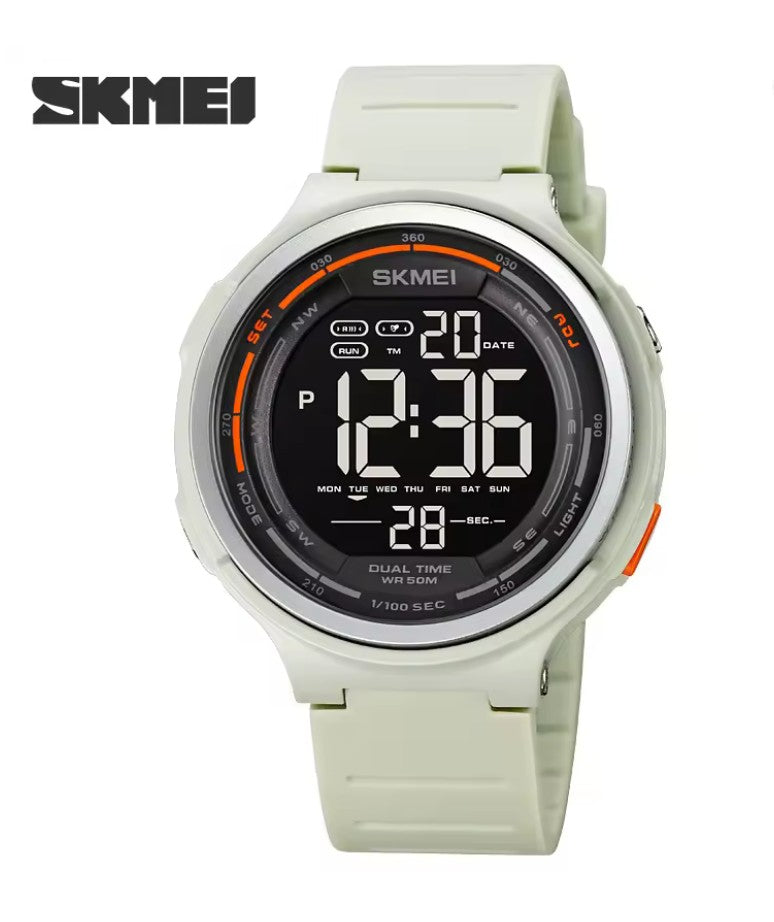 Skmei 1841 Γκρί Αθλητικό Ρολόι με Λουράκι Σιλικόνης Πολλαπλών Λειτουργιών Μαύρη Οθόνη