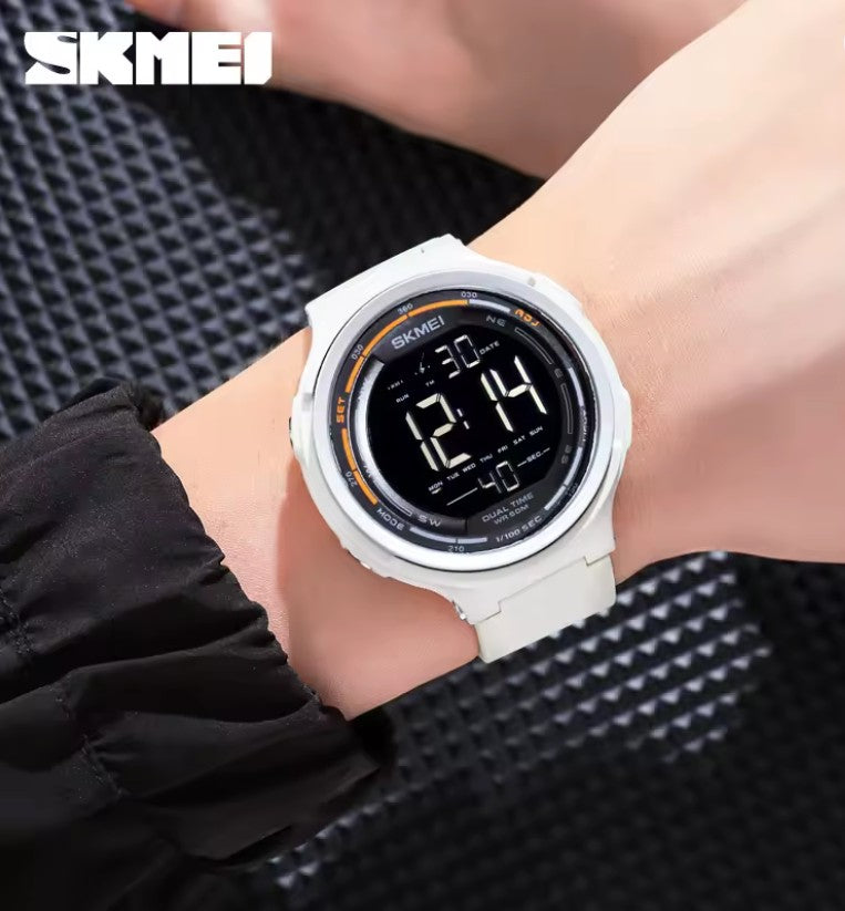 Skmei 1841 Γκρί Αθλητικό Ρολόι με Λουράκι Σιλικόνης Πολλαπλών Λειτουργιών Μαύρη Οθόνη