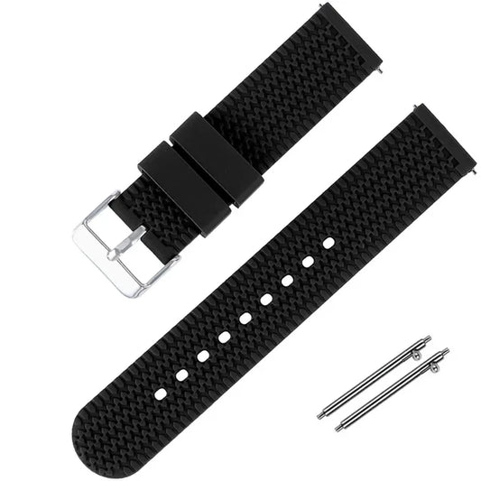 Κυματιστό Πολύ Μαλακό Μαύρο-Μελάνο λουράκι σιλικόνης 18mm χιλιοστών Diver αδιάβροχο Quick Release