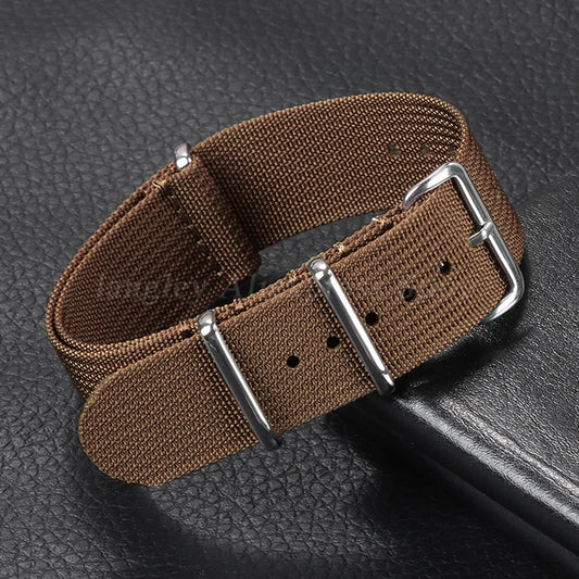 18mm χιλιοστά Αναπνεύσιμο Υψηλής Ποιότητας Λουράκι ΝΑΤΟ σε Καφέ Χακί Χρώμα με Λεπτό Κούμπωμα