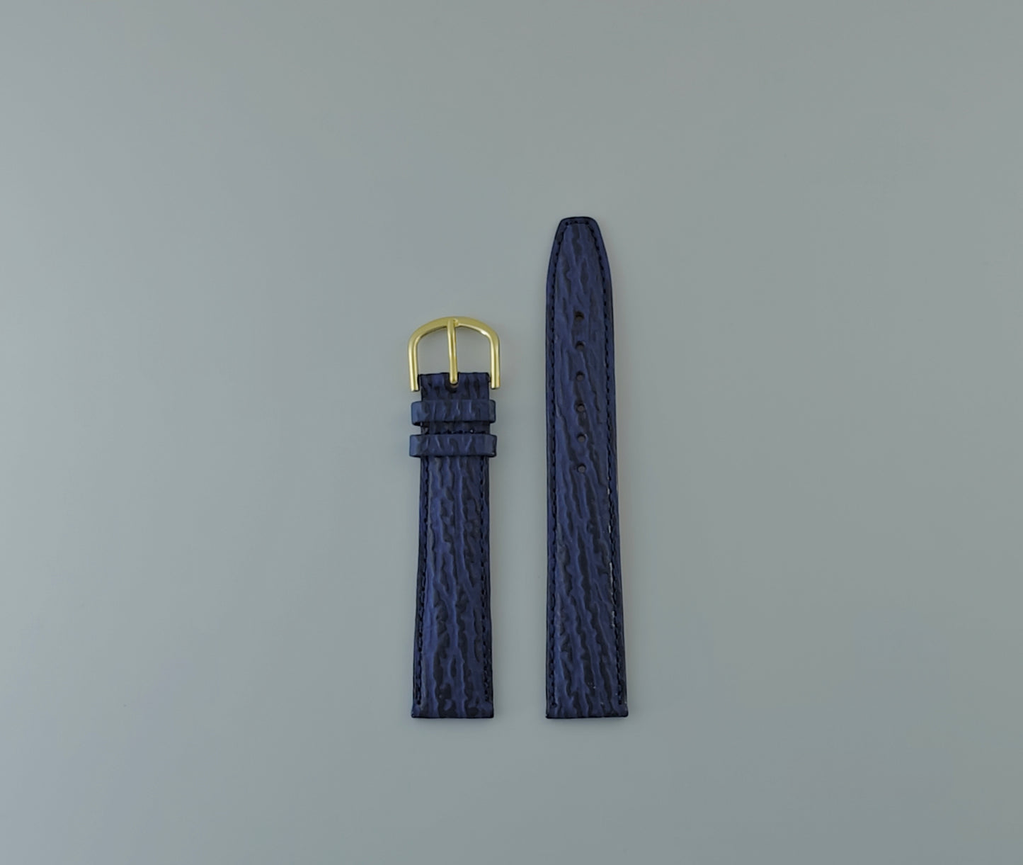 Μπλέ ανάγλυφο δερμάτινο λουράκι απο Calf skin σε 18 mm