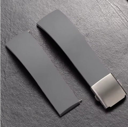 Γκρί Λουράκι Σιλικόνης Με Κούμπωμα Μονής Πεταλούδας 20mm Quick Release