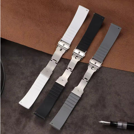 Γκρί Λουράκι Σιλικόνης Με Κούμπωμα Μονής Πεταλούδας 20mm Quick Release