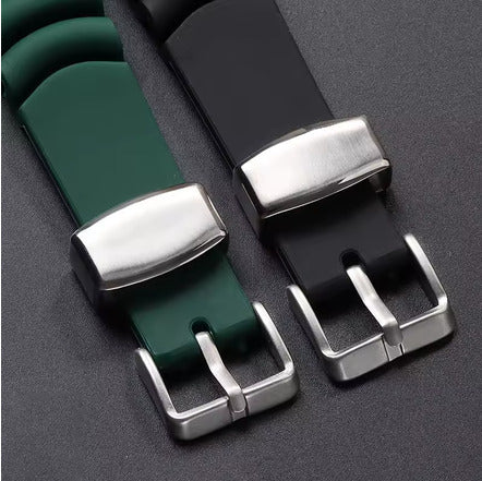Μαύρο Λουράκι Σιλικόνης Seiko Prospex 20 mm με Ανοξείδωτη Πιάστρα