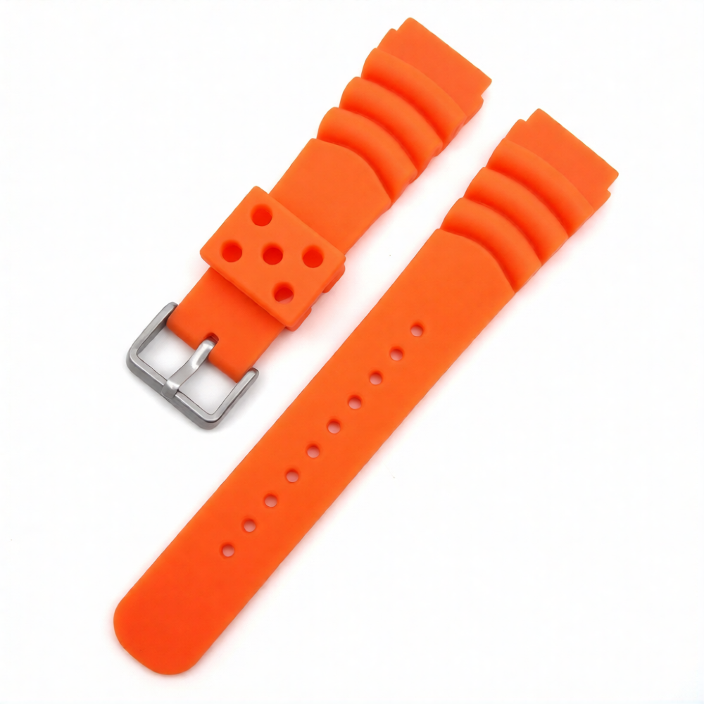 Πορτοκαλί Λουράκι Σιλικόνης 20mm Τύπου Seiko Prospex Πολύ Μαλακό