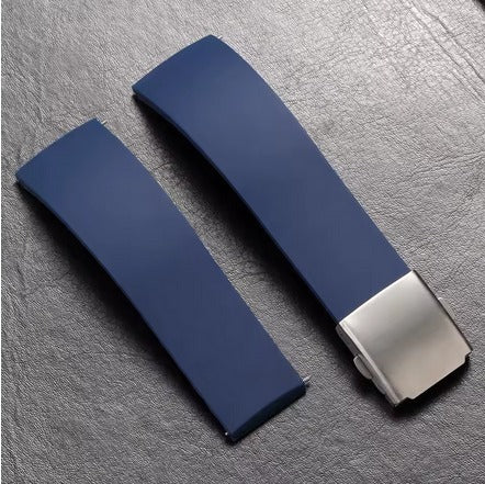 Μπλέ Λουράκι Σιλικόνης Με Κούμπωμα Μονής Πεταλούδας 20mm Quick Release