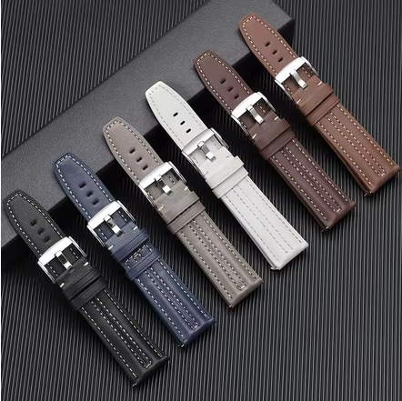 Δερμάτινο Λουράκι 22mm Μαλακό Απαλό Pilot Sporty Σε Καφέ Ανοιχτό Quick Release