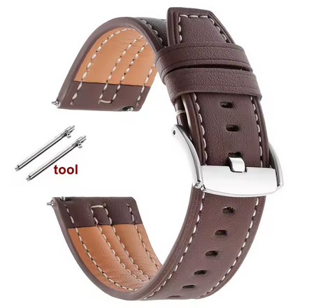 Δερμάτινο Λουράκι 22mm Μαλακό Απαλό Pilot Sporty Σε Καφέ Quick Release