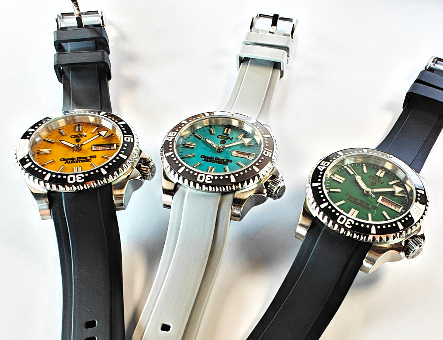 Aion Αιων Classic Diver 150M 3.8 Reimagined Line Πρασινο Ημερα Ημερομηνια