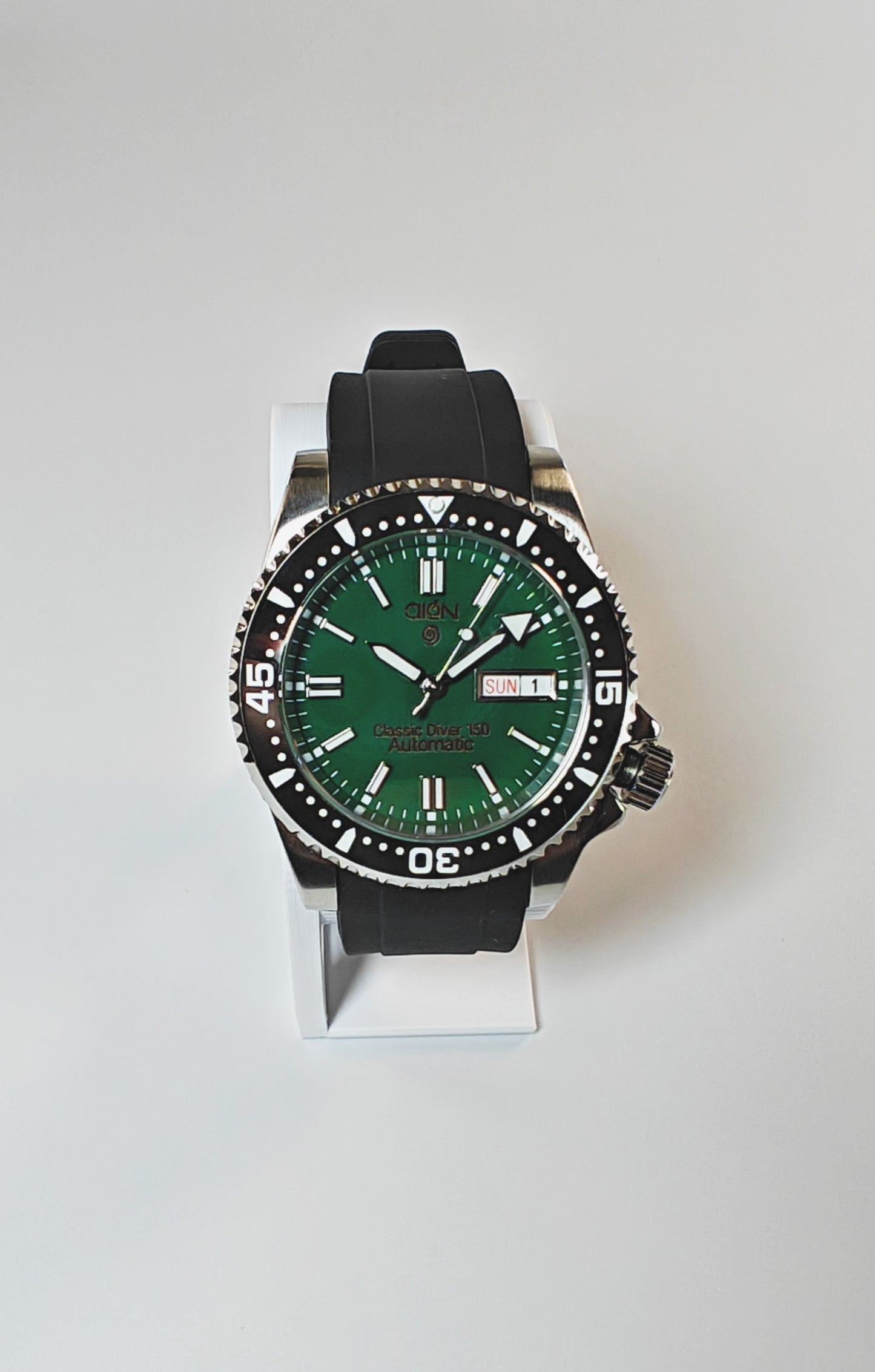 Aion Αιων Classic Diver 150M 3.8 Reimagined Line Πρασινο Ημερα Ημερομηνια